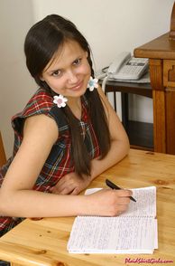 Cute Eighteenie Writing In Her Journal